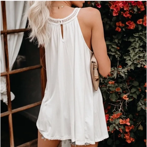 POL Lace Bib Tunic Top - Picture 5 of 9